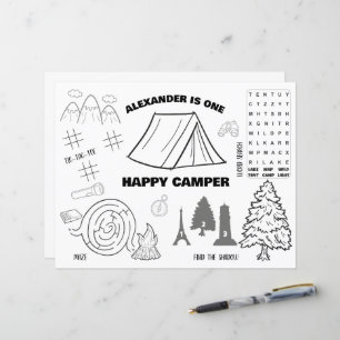 Personalised One Happy Camper Colouring Placemat