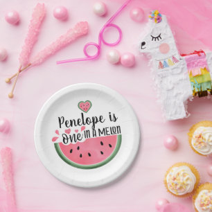 Personalised One In A Melon Birthday Paper Plate