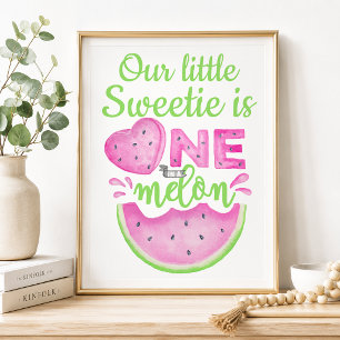 Personalised One in a Melon Birthday Welcome Sign