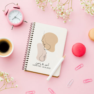 Personalised, One Line, Love, Boho, Arabic Notebook