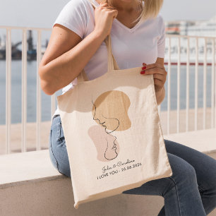 Personalised, One Line, Love, Boho, Arabic Tote Bag