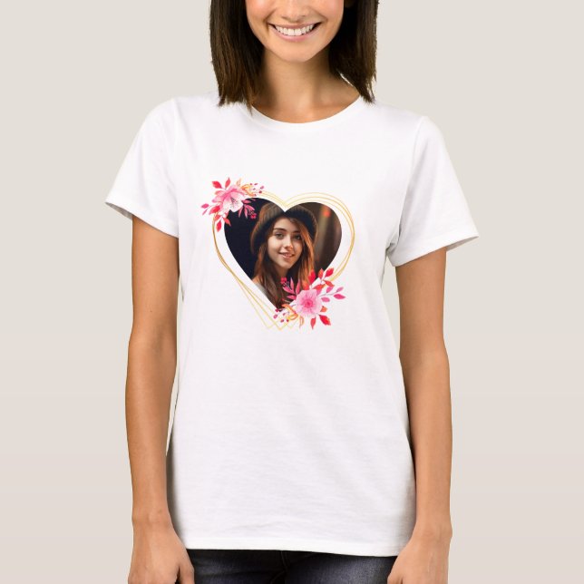 Personalised One Of A Kind Heart Photo  T-Shirt (Front)