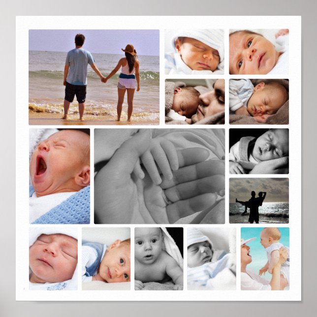 Personalised One Of A Kind  Photo Collage Poster (Front)