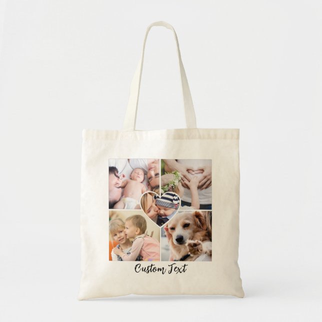 Personalised One of a Kind Photo Collage Tote Bag (Front)
