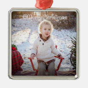Personalised One Photo Merry Christmas Ornament
