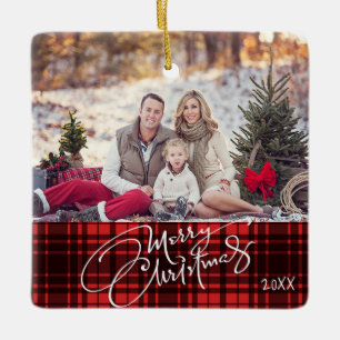 Personalised One Photo Merry Christmas Ornament
