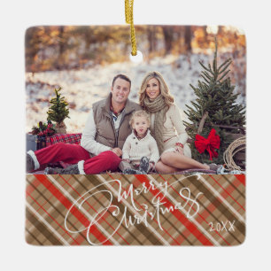 Personalised One Photo Merry Christmas Ornament