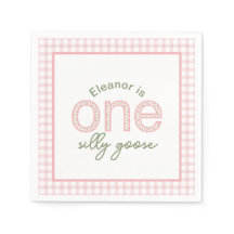 Personalised "One Silly Goose" Birthday Napkin