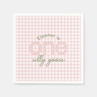 Personalised "One Silly Goose" Birthday Napkin