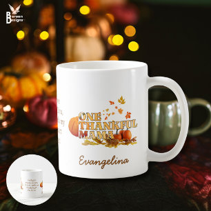 Personalised ONE THANKFUL MAMA Thanksgiving Coffee Mug