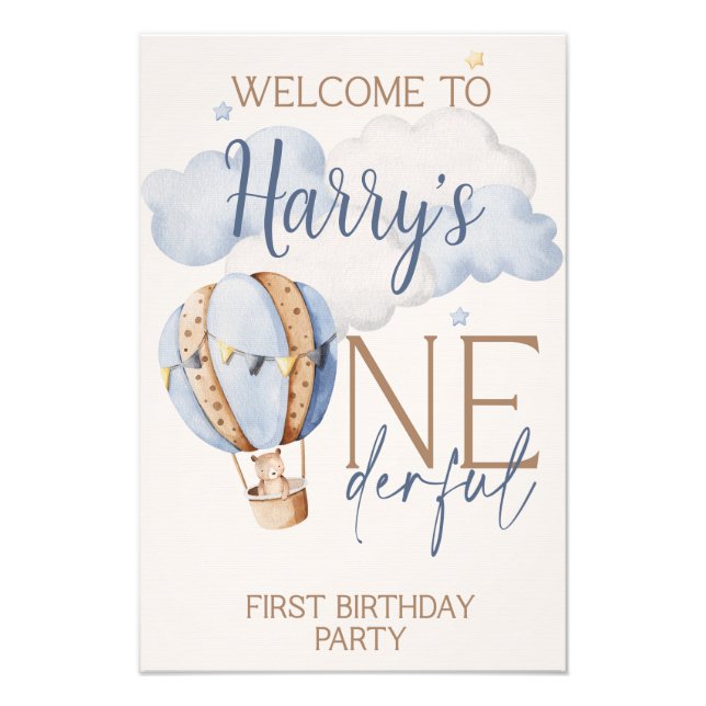 Personalised ONEderful 1st Birthday Acrylic Sign (Front)