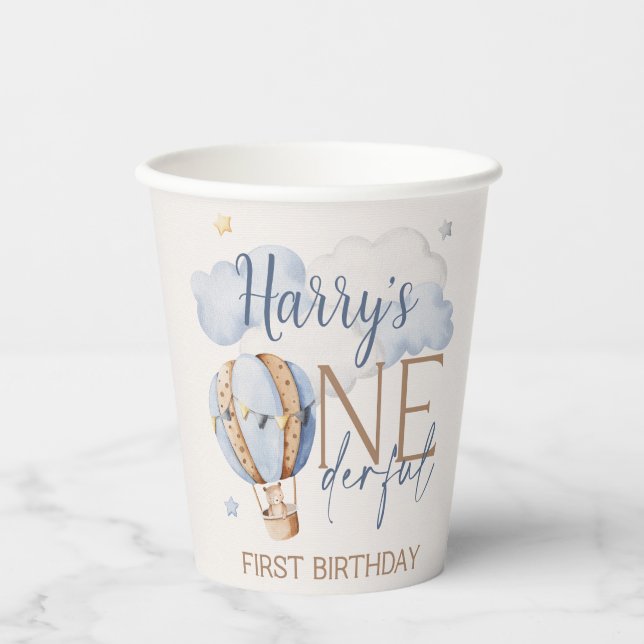 Personalised ONEderful 1st Birthday Paper Cups (Front)