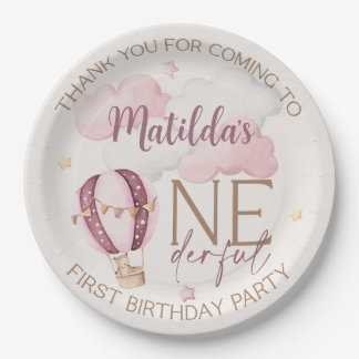 Personalised ONEderful 1st Birthday Paper Plates