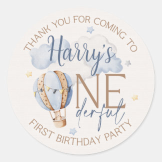 Personalised ONEderful 1st Birthday Party Stickers