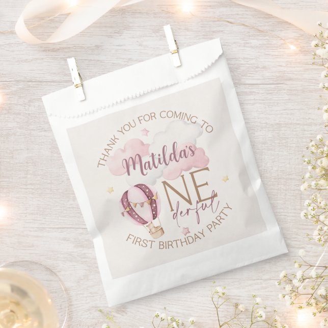 Personalised ONEderful First Birthday Favour Bags (Clipped)