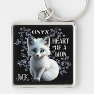 Personalised Onyx - Heart Of A Lion Black Key Ring