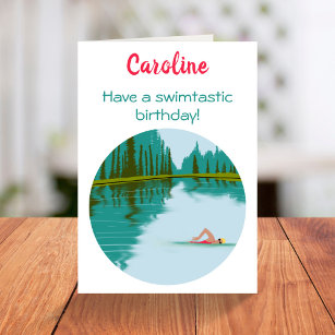 Personalised Open Water Swimming Birthday Card