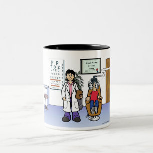 Personalised Optometrist - Female Cartoon Two-Tone Coffee Mug