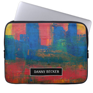Personalised Orange Abstract Art Electronics Bag