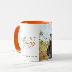 Personalised Orange Best Mummy Ever Photo Mug