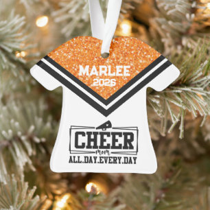 Personalised Orange & Black Cheer Mum Ornament