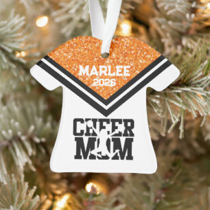 Personalised Orange & Black Cheer Mum Ornament