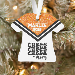 Personalised Orange & Black Cheer Mum Ornament