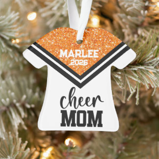Personalised Orange & Black Cheer Mum Ornament
