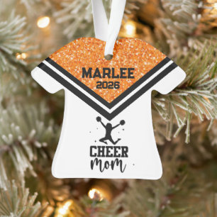 Personalised Orange & Black Cheer Mum Ornament