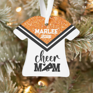 Personalised Orange & Black Cheer Mum Ornament