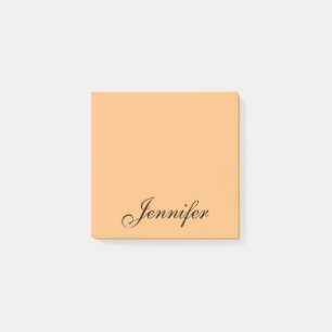 Personalised Orange Black Script Name Post-it Notes