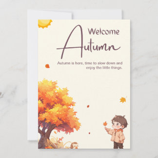 Personalised Orange Brown and Yellow Autumn card