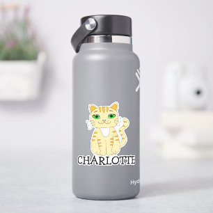 Personalised Orange Cat Name Label