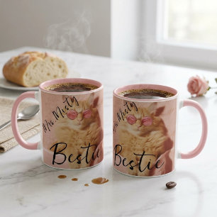 Personalised Orange Cat with Glasses Mug