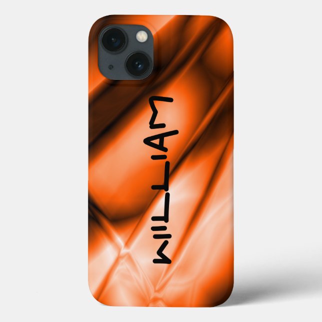 Personalised Orange Coloured iPhone Tough Case (Back)
