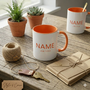 Personalised Orange Combo Mug with Your Name