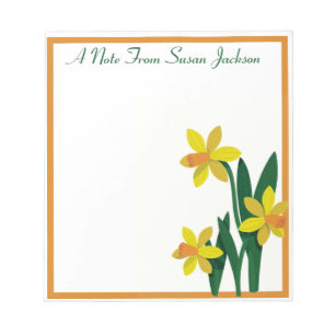 Personalised Orange Daffodil From the Desk Notepad