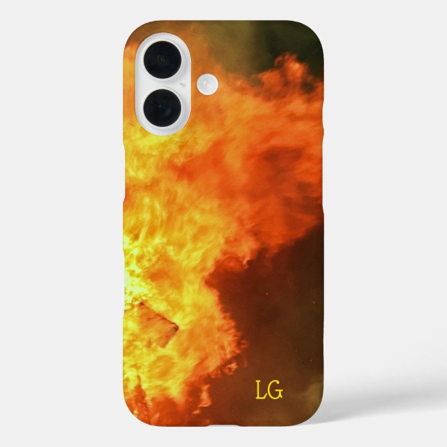 Personalised Orange Fire Sturdy Apple iPhone Case (Back)