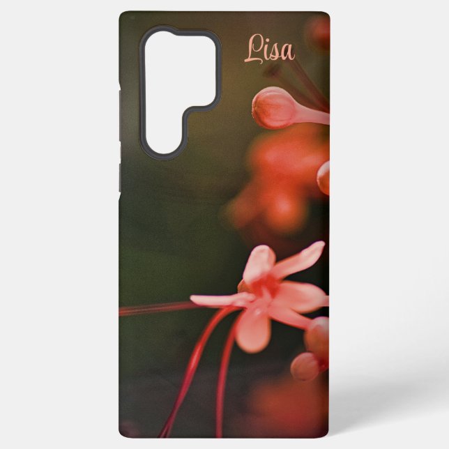 Personalised Orange Flower Samsung Case  (Back)