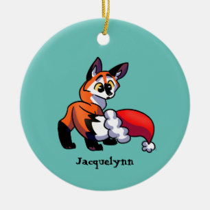 Personalised Orange Fox Christmas Ornament