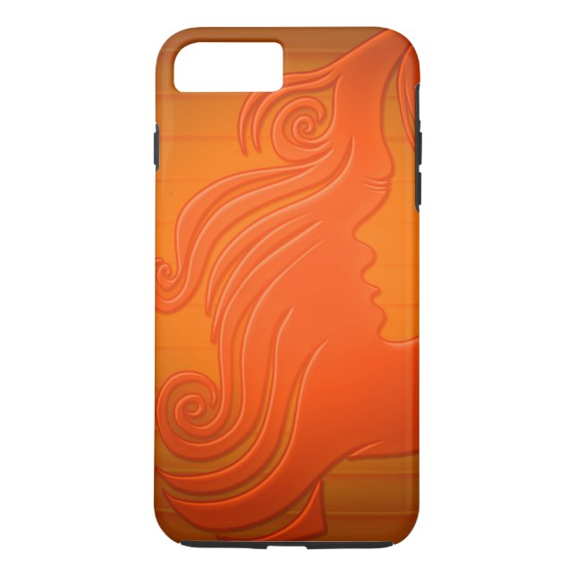 Personalised Orange Gold Woman Face Hair Girly Case-Mate iPhone Case (Back)