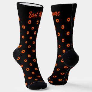 Personalised Orange Green Black Pattern Socks