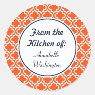 Personalised Orange Kitchen Stickers