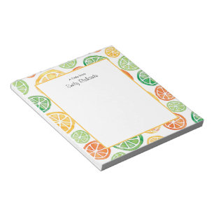 Personalised orange lemon limes patterned Notepad