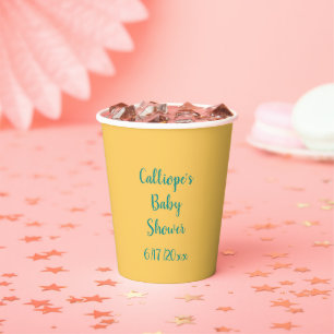Personalised Orange Let's Get Beachy Paper Cups