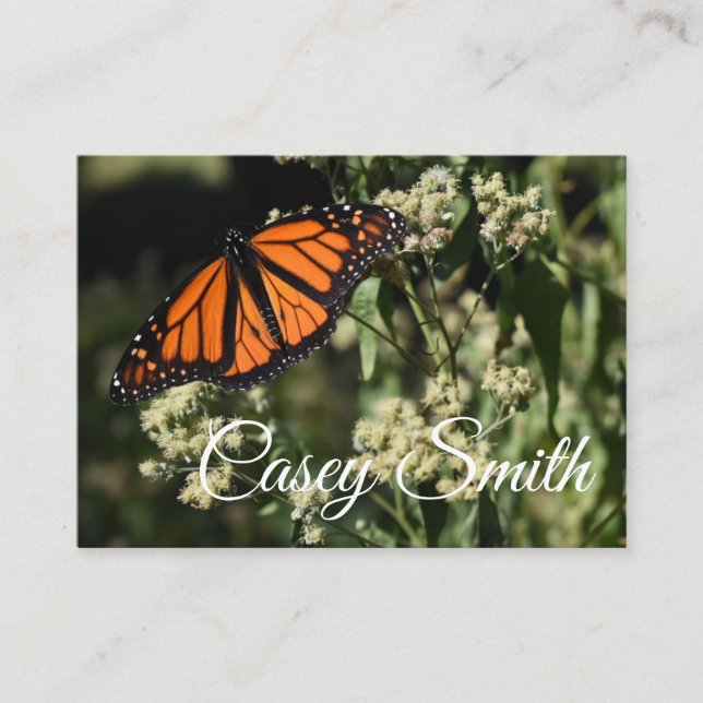 Personalised Orange Monarch Butterfly Nature Photo Business Card (Front)