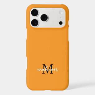 Personalised Orange Monogram Initial Phone Case