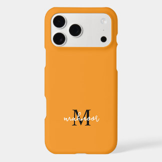 Personalised Orange Monogram Initial Phone Case