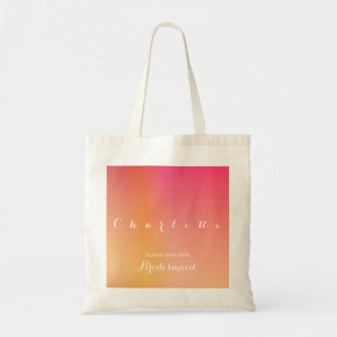 Personalised Orange Ombre Bridesmaid Tote Bag