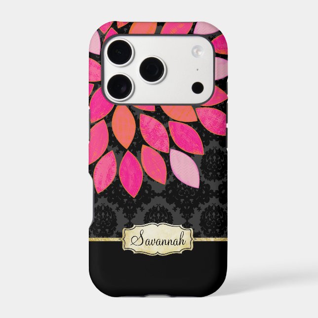 Personalised Orange Pink Black Gold iPhone (Back)